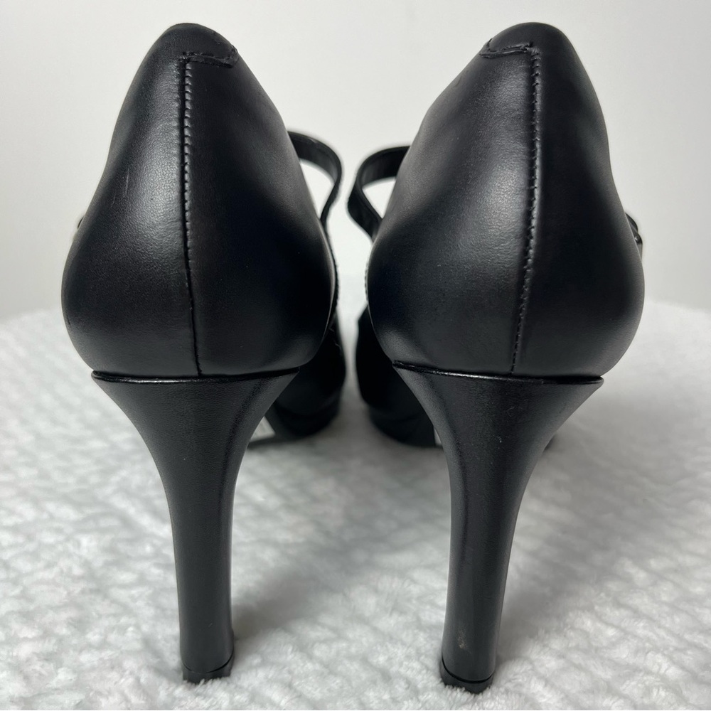 CLARKS ‘Ambyr Shine’ Black Leather Mary Jane Heels - NEW! | 9.5M - Picture 4 of 6